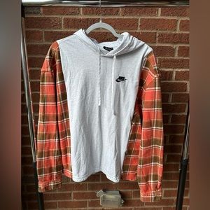 Upcycled Handmade Nike Flannel Tee Hoodie